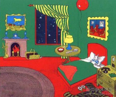 原版英文绘本《月亮,晚安》(Goodnight Moon)让孩子学会说晚安 - 爱贝亲子网