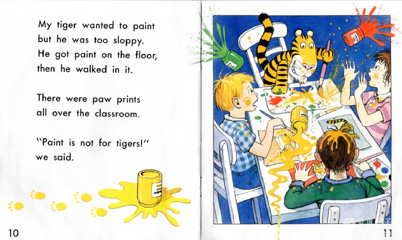 My Sloppy Tiger Goes To School 很有趣的绘本 - 爱贝亲子网